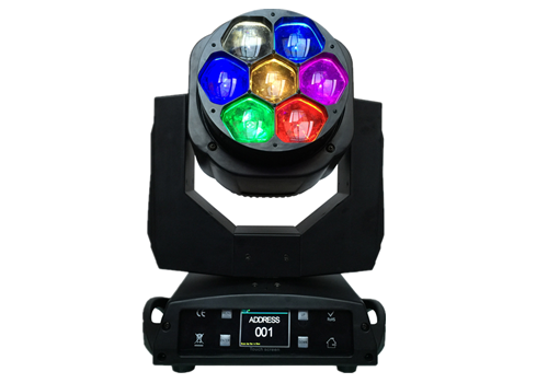 7x15w bee eyes zoom moving head